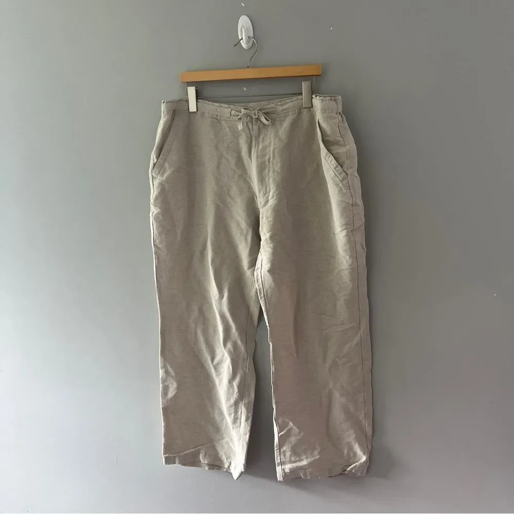 Cubavera High Rose Linen Pants Relaxed Fit Straight Leg Size XL